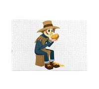Jigsaw Puzzles1000 Piece Yyhwhjde Scarecrow Eating Bread Prints Educational Intellectual Wooden Puzzles, Fun Puzzles, Stress Relieving Game