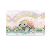 Jigsaw Puzzles1000 Piece Yyhwhjde Smiling Little Turtle Prints Educational Intellectual Wooden Puzzles, Fun Puzzles, Stress Relieving Game