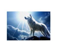 Jigsaw Puzzles1000 Piece Yyhwhjde Snow Wolf at The Peak Prints Educational Intellectual Wooden Puzzles, Fun Puzzles, Stress Relieving Game