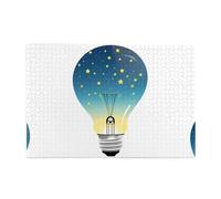 Jigsaw Puzzles1000 Piece Yyhwhjde Starry Sky in The Light Bulb Picture Educational Intellectual Wooden Puzzles, Fun Puzzles, Stress Relieving Puzzles
