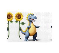 Jigsaw Puzzles1000 Piece Yyhwhjde Sunflower Dinosaur Prints Educational Intellectual Wooden Puzzles, Fun Puzzles, Stress Relieving Game