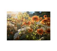 Jigsaw Puzzles1000 Piece Yyhwhjde Sunflower Garden Prints Educational Intellectual Wooden Puzzles, Fun Puzzles, Stress Relieving Game
