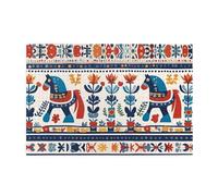 Jigsaw Puzzles1000 Piece Yyhwhjde Swedish Dala Horse Folk Picture Educational Intellectual Wooden Puzzles, Fun Puzzles, Stress Relieving Puzzles