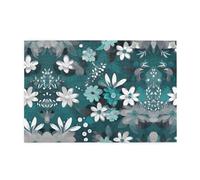 Jigsaw Puzzles1000 Piece Yyhwhjde Teal Grey and White Floral Picture Educational Intellectual Wooden Puzzles, Fun Puzzles, Stress Relieving Puzzles