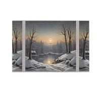 Jigsaw Puzzles1000 Piece Yyhwhjde The Bitter Cold Winter Prints Quality Wooden Puzzle for Adults and Kids, Fun Puzzles, Stress Relieving Puzzles