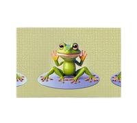 Jigsaw Puzzles1000 Piece Yyhwhjde The Funny Frog Doing Yoga Picture Educational Intellectual Wooden Puzzles, Fun Puzzles, Stress Relieving Puzzles