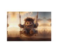 Jigsaw Puzzles1000 Piece Yyhwhjde The Little Monster On The Swing Prints Educational Intellectual Wooden Puzzles, Fun Puzzles, Stress Relieving Game