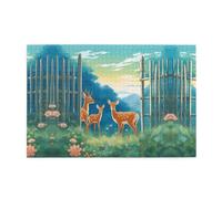 Jigsaw Puzzles1000 Piece Yyhwhjde Three Cute Deer Pattern Quality Wooden Puzzle for Adults and Kids, Fun Puzzles, Stress Relieving Puzzles