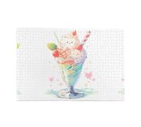 Jigsaw Puzzles1000 Piece Yyhwhjde Transparent Ice Cream Cup Prints Educational Intellectual Wooden Puzzles, Fun Puzzles, Stress Relieving Game