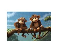Jigsaw Puzzles1000 Piece Yyhwhjde Two Monkeys Prints Quality Wooden Puzzle for Adults and Kids, Fun Puzzles, Stress Relieving Puzzles