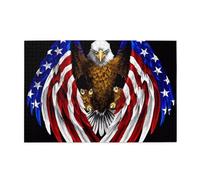 Jigsaw Puzzles1000 Piece Yyhwhjde USA Flag Patriotic Eagle Prints Educational Intellectual Wooden Puzzles, Fun Puzzles, Stress Relieving Game