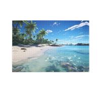 Jigsaw Puzzles1000 Piece Yyhwhjde Water Rush to Tropical Beach Pattern Quality Wooden Puzzle for Adults and Kids, Fun Puzzles, Stress Relieving Puzzles