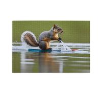 Jigsaw Puzzles1000 Piece Yyhwhjde Water Skiing Fox Squirrel Prints Educational Intellectual Wooden Puzzles, Fun Puzzles, Stress Relieving Game