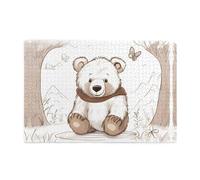 Jigsaw Puzzles1000 Piece Yyhwhjde White Bear Brown Bear Prints Quality Wooden Puzzle for Adults and Kids, Fun Puzzles, Stress Relieving Puzzles