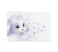 Jigsaw Puzzles1000 Piece Yyhwhjde White Cartoon Bunny Prints Educational Intellectual Wooden Puzzles, Fun Puzzles, Stress Relieving Game