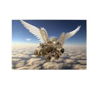 Jigsaw Puzzles1000 Piece Yyhwhjde Wings Metal Carriage Prints Educational Intellectual Wooden Puzzles, Fun Puzzles, Stress Relieving Game