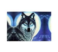 Jigsaw Puzzles1000 Piece Yyhwhjde Wolf Under Moon Picture Educational Intellectual Wooden Puzzles, Fun Puzzles, Stress Relieving Puzzles