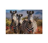 Jigsaw Puzzles1000 Piece Yyhwhjde Zebras On South Africa Pattern Quality Wooden Puzzle for Adults and Kids, Fun Puzzles, Stress Relieving Puzzles