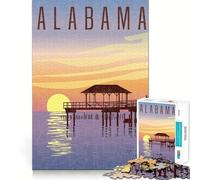 Jigsaw Puzzles1000 Pieces Alabama Sunset Pier Seamless Cut Game Creative Game Toy Casual Play Game Christmas Leisure Art (50x75cm)