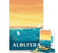 Jigsaw Puzzles1000 Pieces Albufera Valencia Spain Travel Art Print Clean Fit Decor Mental Skill Game Cozy Time Play Christmas Wall Decor (50x75cm)