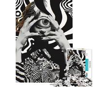 Jigsaw Puzzles1000 Pieces All-Seeing Eye Portrait Difficult And Challenge Family Activities Relax Games for And 14 Years And over (38x26cm)