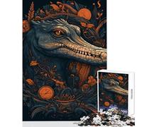 Jigsaw Puzzles1000 Pieces Alligator Whimsical Brain Teaser Game Family Activities Toy Wall Decor Artists Collection, Fine Art (75X50CM)