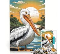 Jigsaw Puzzles1000 Pieces American White Pelican, Hands-on Game, Fun at Home Activities, Suitable for Desktop Decoration 38x52cm