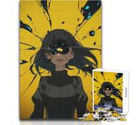 Jigsaw Puzzles1000 Pieces Anime Girl with Shattered Eye Great for Cozy Indoor Downtime Durable Precision Interlock Play Toy Size 50x75cm