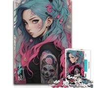 Jigsaw Puzzles1000 Pieces Anime Girl with Tattoos Analysis And Logic Relax Games for And from 14 Years And over 50x75cm