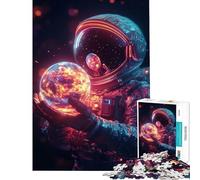 Jigsaw Puzzles1000 Pieces Astronaut Holding Burning Planet Fun Games Brain Intelligence Challenge Addictive Toys Gifts for Women Men But Fun And Humorous (Size 50x75cm)