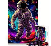 Jigsaw Puzzles1000 Pieces Astronaut in Space Seamless Cut Game Creative Game Toy Casual Play Game Christmas Leisure Art (38x26cm)