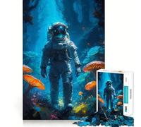 Jigsaw Puzzles1000 Pieces Astronaut Lost in Forest Seamless Cut Game Creative Game Toy Casual Play Game Christmas Leisure Art (50x75cm)