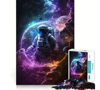 Jigsaw Puzzles1000 Pieces Astronaut Lost in Space Seamless Cut Game Creative Game Toy Casual Play Game Christmas Leisure Art (38x26cm)