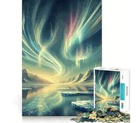 Jigsaw Puzzles1000 Pieces Aurora Borealis over Frozen Landscape Seamless Cut Game Creative Game Toy Casual Play Game Christmas Leisure Art (50x75cm)