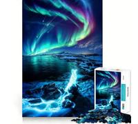 Jigsaw Puzzles1000 Pieces Aurora Howl Seamless Cut Game Creative Game Toy Casual Play Game Christmas Leisure Art (50x75cm)