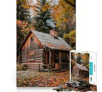 Jigsaw Puzzles1000 Pieces Autumn Cabin in The Woods Seamless Cut Game Creative Game Toy Casual Play Game Christmas Leisure Art (38x26cm)