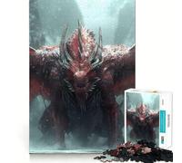Jigsaw Puzzles1000 Pieces Awesome Red Dragon Art Seamless Cut Game Creative Game Toy Casual Play Game Christmas Leisure Art (50x75cm)