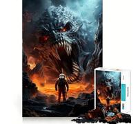 Jigsaw Puzzles1000 Pieces Bad Luck Astronaut Seamless Cut Game Creative Game Toy Casual Play Game Christmas Leisure Art (38x52cm)
