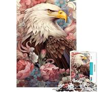 Jigsaw Puzzles1000 Pieces Bald Eagle Among Flowers Jigsaw for Adults Hands-on Game Presents for Women Gifts for Friends And Family (Size 75x50cm)