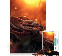 Jigsaw Puzzles1000 Pieces Ball Python in Sunset Seamless Cut Game Creative Game Toy Casual Play Game Christmas Leisure Art (38x52cm)