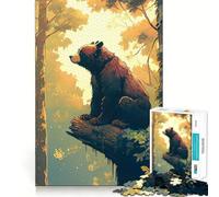 Jigsaw Puzzles1000 Pieces Bear in The Forest Sharp Joint Play Creative Brain Play Cozy Time Game Birthday Art Gift (38x26cm)