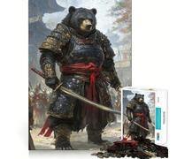 Jigsaw Puzzles1000 Pieces Bear Samurai Warrior Sharp Joint Play Creative Brain Play Cozy Time Game Birthday Art Gift (50x75cm)