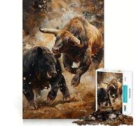 Jigsaw Puzzles1000 Pieces Bear VS Bull Crypto Trade Sharp Joint Play Creative Brain Play Cozy Time Game Birthday Art Gift (38x26cm)