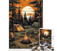 Jigsaw Puzzles1000 Pieces Beautiful Camping Night Brain Teaser Game Family Activities Toy Wall Decor Artists Collection, Fine Art (75X50CM)