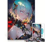 Jigsaw Puzzles1000 Pieces Beautiful Short Hair Girl Sharp Joint Play Creative Brain Play Cozy Time Game Birthday Art Gift (38x52cm)