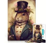 Jigsaw Puzzles1000 Pieces Beaver Popular Sharp Joint Play Creative Brain Play Cozy Time Game Birthday Art Gift (38x26cm)