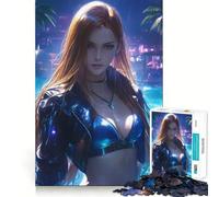 Jigsaw Puzzles1000 Pieces Bikini Girl Anime At Night Sharp Joint Play Creative Brain Play Cozy Time Game Birthday Art Gift (38x52cm)