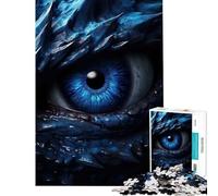 Jigsaw Puzzles1000 Pieces Blue Dragon Eye Challenging To Complete Perfect Decoration Brain Teaser Game for And 14 Years And over (50x75cm)