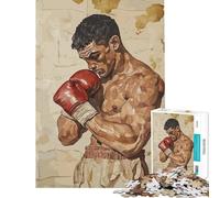 Jigsaw Puzzles1000 Pieces Boxer before Fight Challenging To Complete Perfect Decoration Brain Teaser Game for And 14 Years And over (38x52cm)