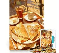 Jigsaw Puzzles1000 Pieces Breakfast Still Life with Crepes And Coffee Sharp Cut Art Focus Building Toy Chill Time Play Birthday Fun Play (50x75cm)